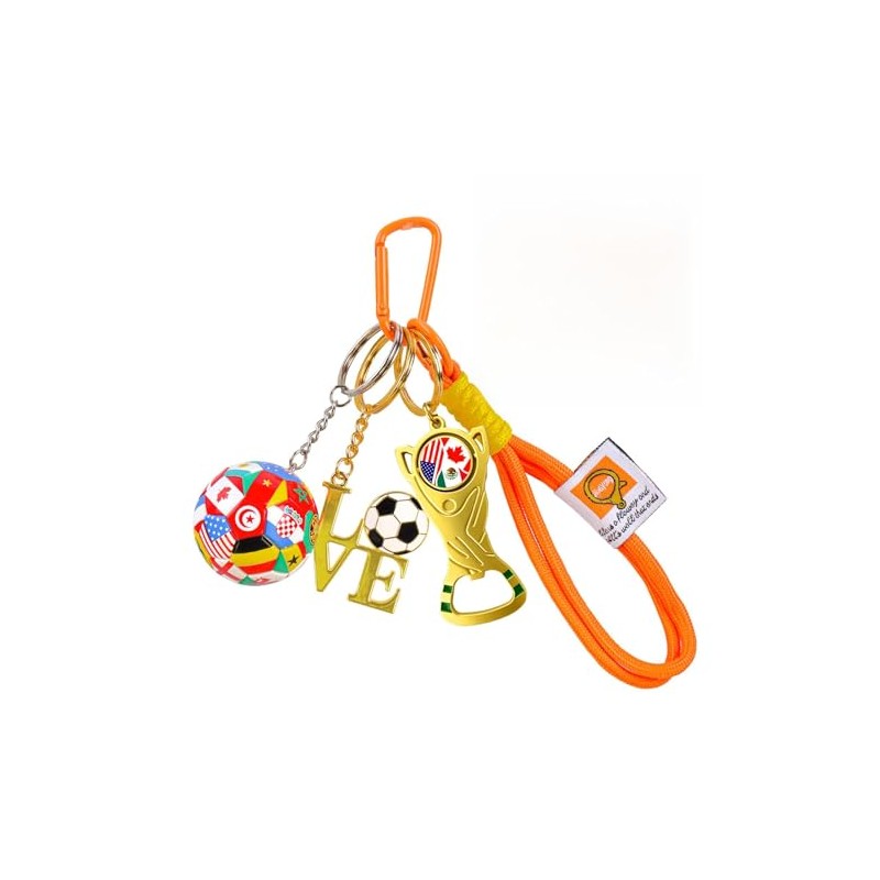 Soccer Fan Keychain Set - 4PCS Global Ball Ornaments