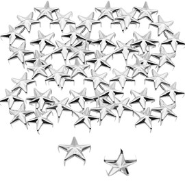 150 pcs Silver Star Studs for Clothing, 10mm Punk Metal Rivets for DIY Leathercraft, Belts, Bags, Shoes & Hats (Small Nailhead Spikes, Gothic Decor)