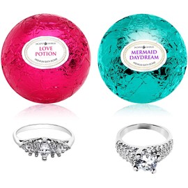 Jackpot Candles Mermaid Love Potion Bath Bombs Gift Set of 2 with Ring Surprise Inside Each M...