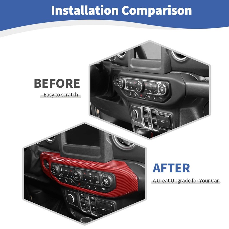RT-TCZ for Jeep JL Center Dash AC Control Panel Trim