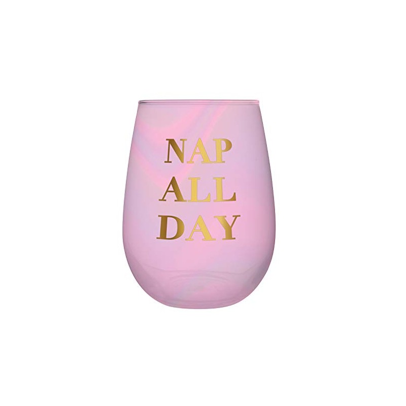 Creative Brands Slant CollectionsStemless Wine Glass, 20-Ounce, Nap All Day