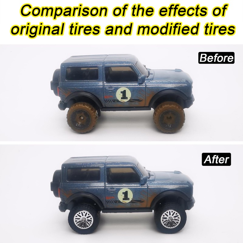 6 Set Wheels and Tires Kit Simulation 1/64 Model Trucks