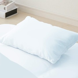 Iris Ohyama CMP-4363 Pillowcase, 100% Cotton, 8 Colors Available, Fully Opening Zipper, Easy to Put On and Take Off, Washable, 16.9 x 24.8 inches (43 x 63 cm), Pastel Blue