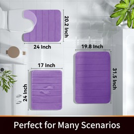 Yimobra Tapete de baño de Espuma viscoelástica, extrasuave, cómodo, Absorbente, Lavable a máquina, Antideslizante, Gruesa, 43 x 61 cm, Lavanda