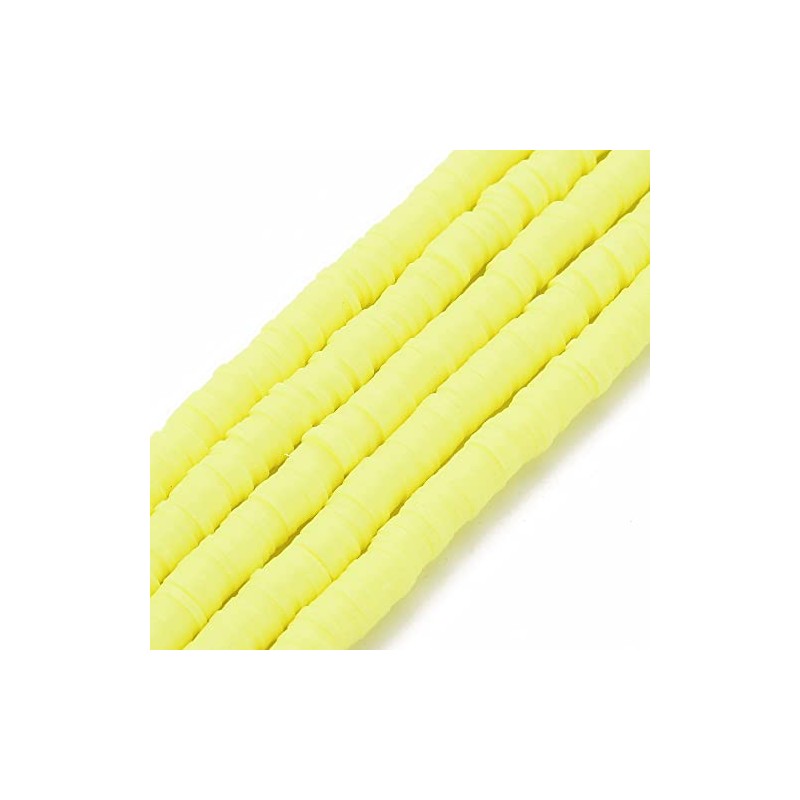 Handmade Polymer Clay Heishi Beads 6mm x 1mm ? Yellow