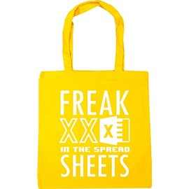 Hippowarehouse Freak in the spreadsheet Tote Shopping Gym Beach Bag 42cm x38cm, 10 litres