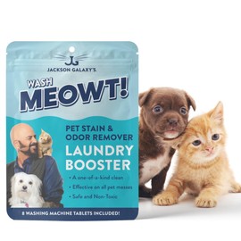 Jackson Galaxy Meowt Laundry Booster - CO2 Pet Stain & Odor Remover - 8 Washing Machine Tablets - Pet Urine, Vomit, Feces, Blood Remover - Wash Meowt!