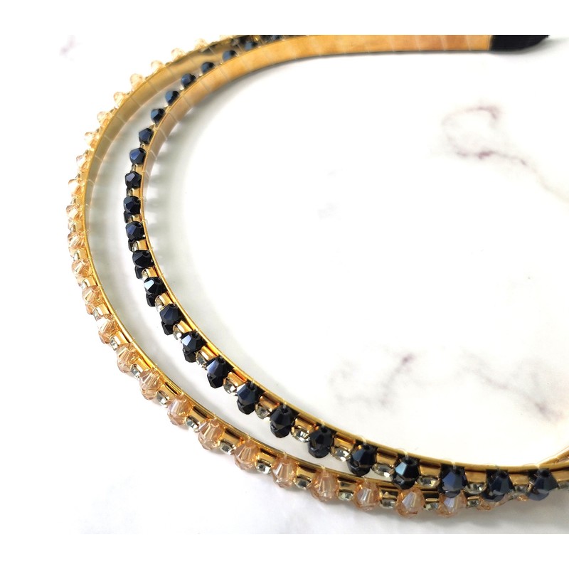 (2 types) Cubic Rail Headband Slim Hairband Topaz / (2종)