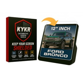 Kykr Tempered Glass Screen Protector for 2021, 2022, 2023, 2024 Ford Bronco, SYNC4 12 Inches Screen, 9H Hardened, Anti-Glare, Anti-Scratch Glass, Easy to Apply, Water-Resistant Car Accessories, Gloss