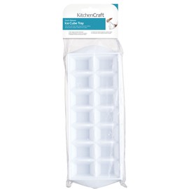 KitchenCraft Easy Release Ice Cube Tray, Stackable Ice Tray for Freezer, Plastic, 32 x 12 cm (12.5 x 4.5), White