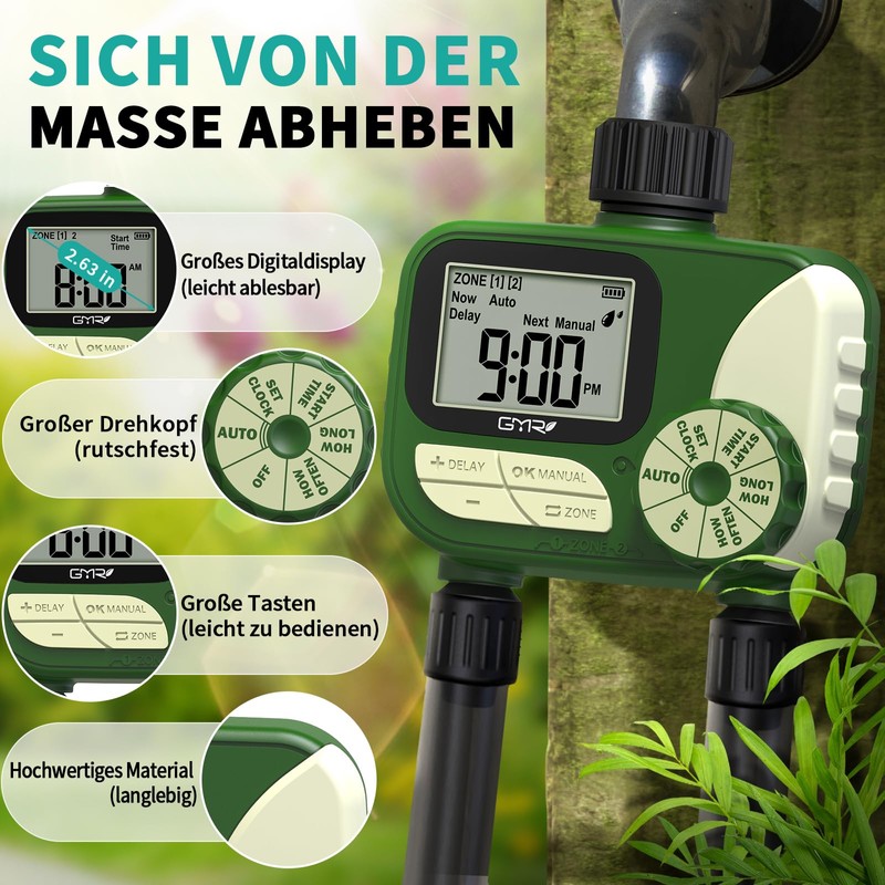 GMR Irrigation Computer, Garden Irrigation System, Garden Hose Irrigation Timer