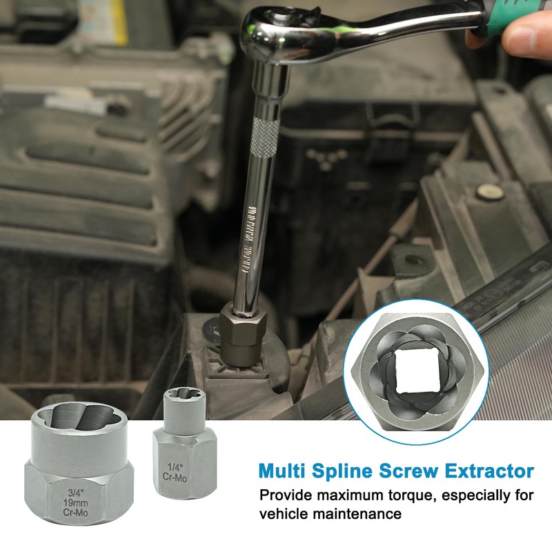 GMTOOLS Screw Extractor Set, 26 Pieces Bolt Extractor Kit &