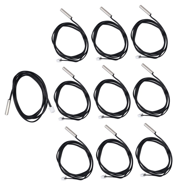 10Pcs Thermistor Sensor NTC Temp Temperature Probe 5x25mm Cylindrical Head
