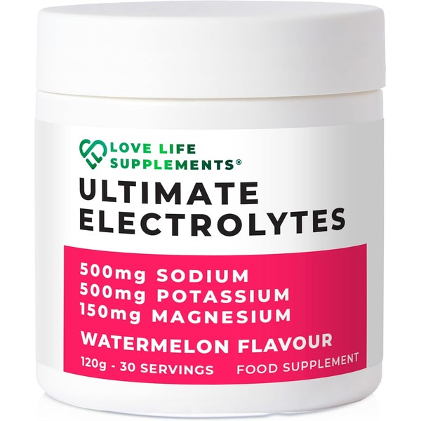 Ultimate Electrolytes Powder, 500mg Sodium, 500mg Potassium, 150mg Magnesium, 120g