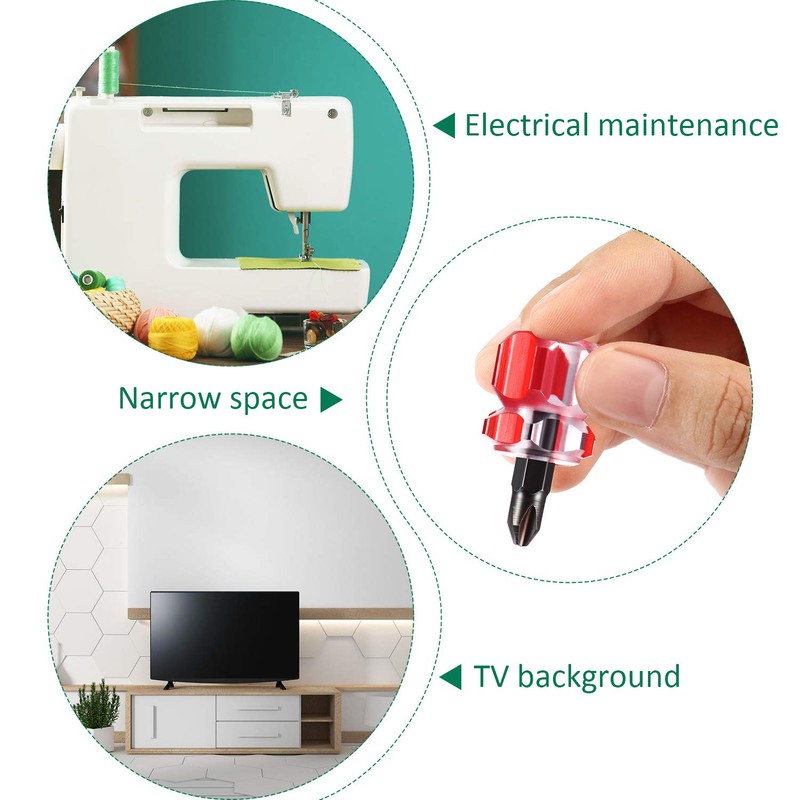 Sewing Machine Mini Short Screwdriver Tool Kit Includes Slotted/Flat Head