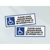 2 x 15cm Please Leave Door Room Access Vinyl Stickers
