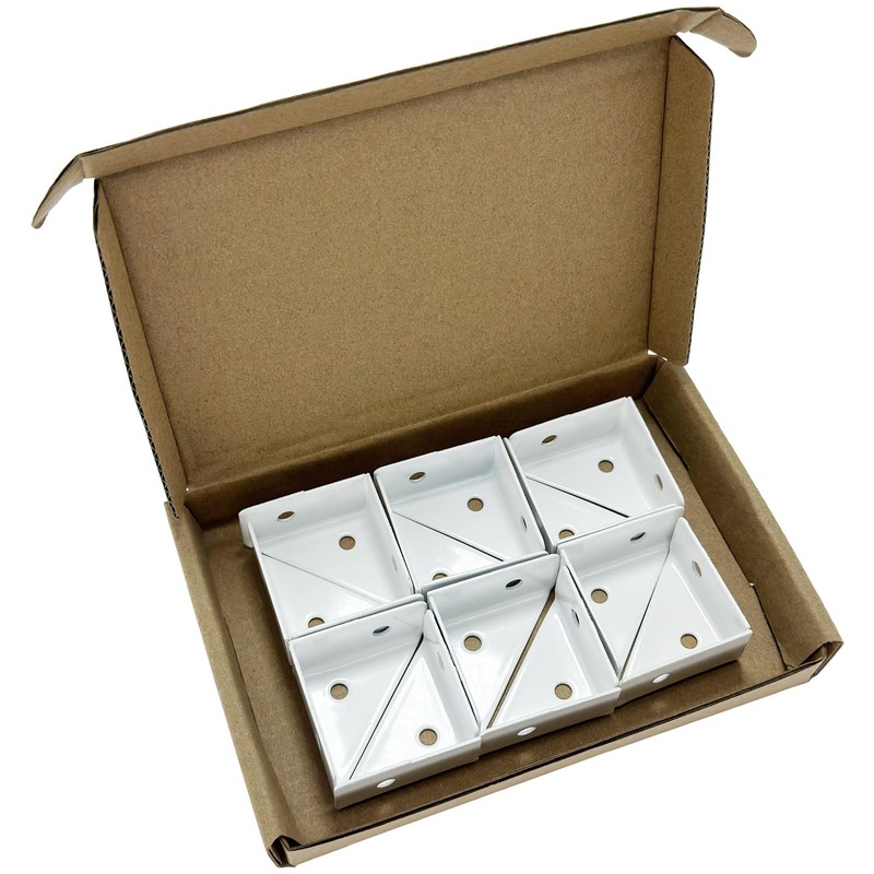 12 PCS Triangle Corner Brackets,Angle Support for Furniture Fastening (White)