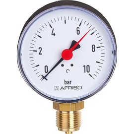 Afriso Pressure Gauge 1/2 Inch Bottom 0-10 Bar Housing 80 mm