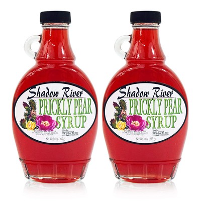 Shadow River Gourmet Prickly Pear Cactus Syrup Made From Real Cactus Fruit Juice, 10 oz Jar - Pack of 2