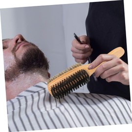 Ipetboom 1pc Male Dual-sided Beard Brush Boar Bristles and Handle for Hair and Beard Cleaning Promotes Growth and Reduces Itch for Barbershop Use