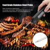 Folding Alarm Thermometer Electronic Barbecue Thermometer Food Temperature Measuring MeterBlack