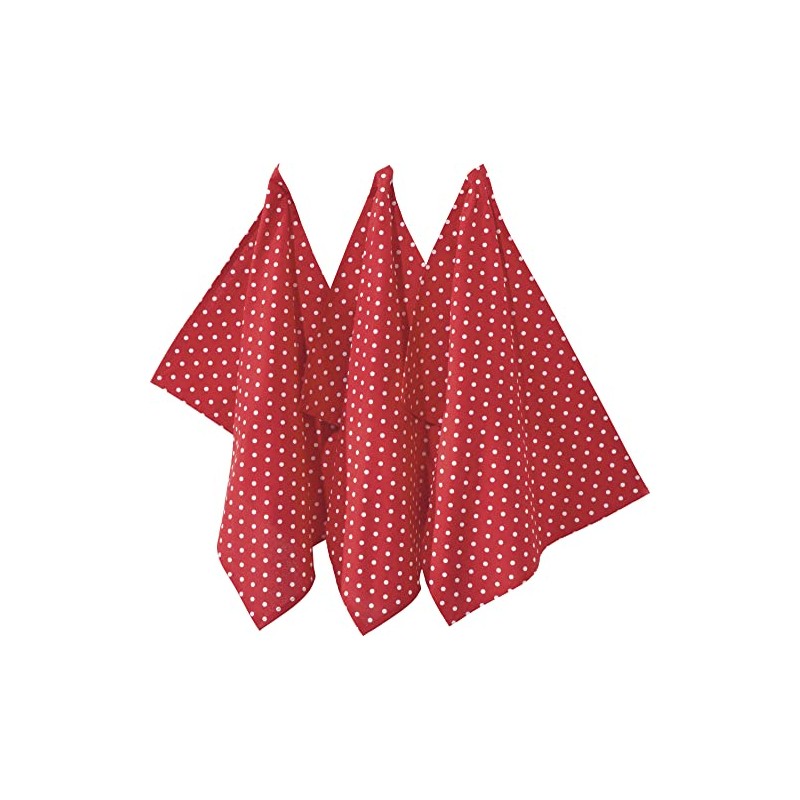 REDBEST Tea Towel, Drying Cloth Dots Pack of 3, 100%