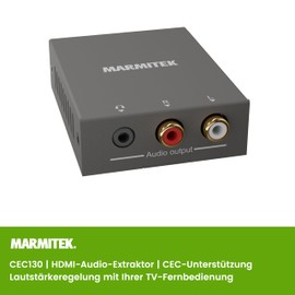 HDMI Extractor CEC - Marmitek CEC130 - Conducts Audio Signal from TV to Amplifier without ARC - Supports Volume Control via CEC - HDMI Converter - HDMI Audio Interface - 4K60 - HDR