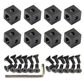 Zeberoxyz 8PCS Black Corner Bracket Cube with Screws 2020Series for Slot 6mm Aluminum Extrusion Profile Accessories (8pcs Square Corner)