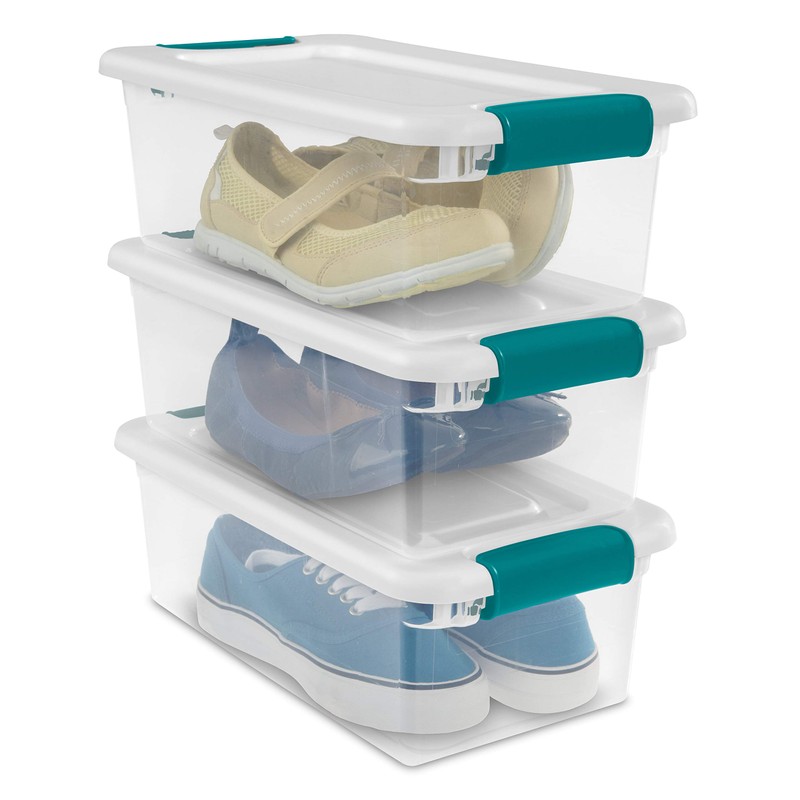 Sterilite 6 Qt Latching Storage Box, Stackable Bin with Latch