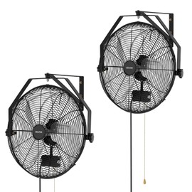 18 Inch Wall Mount Fan, Waterproof, 3-Speed, IP44 Rated, 2 Pack