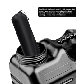 UPWOIGH 5 Gallon Water Jug with Spigot and Folding Stool – Leak-Proof, BPA-Free Portable Black Water Container with Stand, Large Outdoor Storage Tank for Camping, Hiking, RV, Travel, and Emergency Use