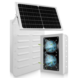 Solar Ventilator Fan, Dual Fan Design for Shipping Container Vent, Adjustable Angle 15W Solar Panel, Waterproof Solar Vent Kit Prevent Condensation and Overheating