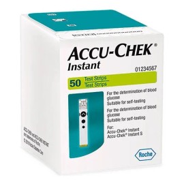 Tiras Reactivas Accu-Chek Instant 50 Unidades + 100 Lancetas Color Blanco