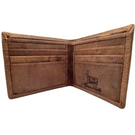 AKSHIDE Mens RFID Blocking Vintage Genuine Distressed Leather Notecase Wallet with Credit Card Slots AKSHIDE-1015 (Brown)