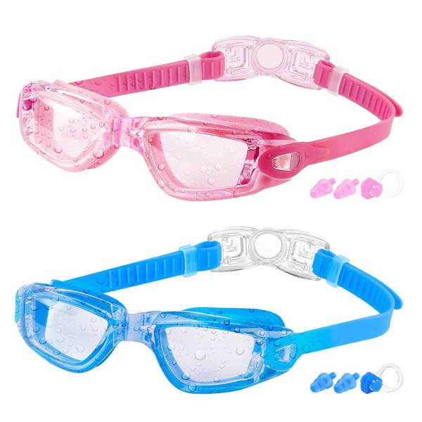 Kids Swim Goggles, 2 Packs Swimming Goggles for Kids Girls Boys and Child