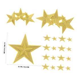 SHINEOFI 32pcs Star Iron On Patches Star Shape Embroidered Patches Sewing Applique for Clothing Jeans Jackets Bags Hats Repair Decoration