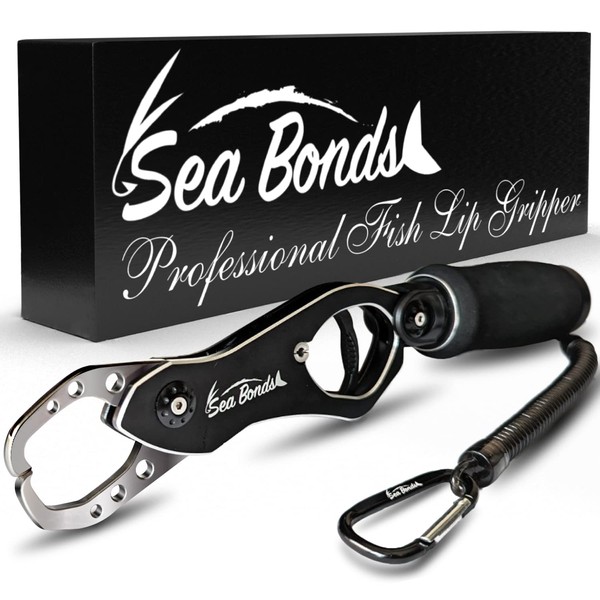SeaBonds Fish Grip with Measuring, Fishing Grip, Stainless Steel Opening,