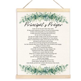 BESERH Principal Office Decor, Principal's Prayer Poster Hanger Frame, Prayer for Principal Hanging Posters Wall Decor for Principal Home Office, 12x16 Inches