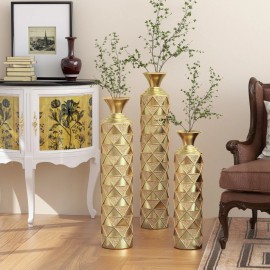 Unbranded 33.5 "/29.5 "/25.2 "high set of 3 Metal decorative vase for home decoration