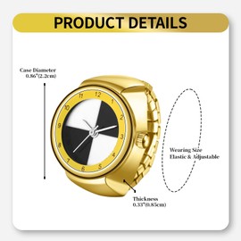 OIDEA Damen Ringuhr elastischer Band: Gold Retro Damenuhr Analog Quarz mit Arabischer Zifferblatt Geschenk für Frauen Freundin