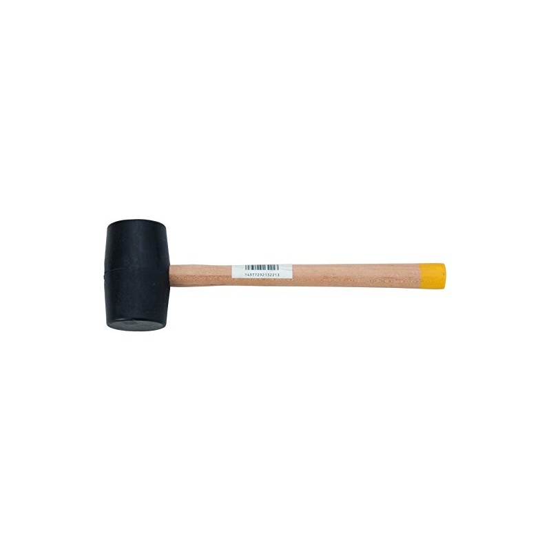 SK11 Wooden Handle Rubber Hammer, 1-1/2 LBS, Black Rubber