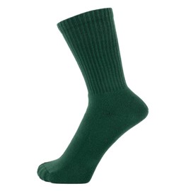 ZAKIRA Sports Crew Socks Made of Finest Combed Cotton for Men and Women, Green
