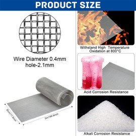 Wire Mesh Fine Mesh Stainless Steel Aviary Mesh Stainless Steel Mesh Wire Mesh 304 Stainless Steel Wire Mesh Stainless Steel Mesh Wire Mesh for Ventilation Protective Mesh Metal Guard Garden