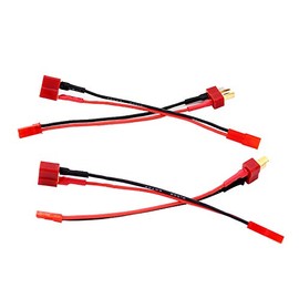 2pairs JST Male to T-Plug Male/JST Female to T Plug Female Adapter with 10cm 4in 20awg Wire(BDHI-15)
