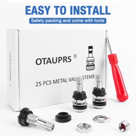 OTAUPRS 25 PCS TR416 Metal Valve Stems, Bolt in Tire Valve Stem, High Pressure Valve Stems, Outer Mount Fits 0.453" and 0.625" Rim Holes