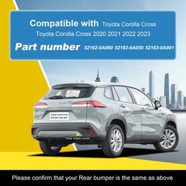 Car Rear Bumper Tow Hook Cover Compatible with Toyota Corolla Cross 2020 2021 2022 2023 Trailer Cover Cap 52183-0A050 52163-0A901 Towing Eye Cap Flowing Silver Lower Cover