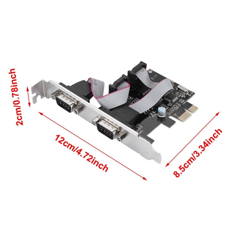ASHATA 2 Port Serial RS232 PCI-E Interface Card, PCI-E to