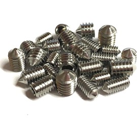 M5 x 4 Cone Tip Set Screws (16 Pieces) M5 Metric Thread Hexagon Socket / Allen Key Socket Taper Tip Threaded Studs / Set Screws A2 Stainless Steel 16 Pieces