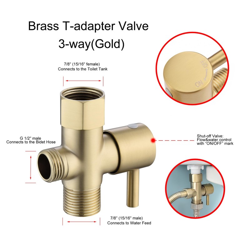 Senhozi Stainless Steel Bidet Sprayer for Toilet, Gold Finish with