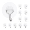 Kiemeu 12 Pack Clear Plastic Hooks for Hanging Adhesive Wall